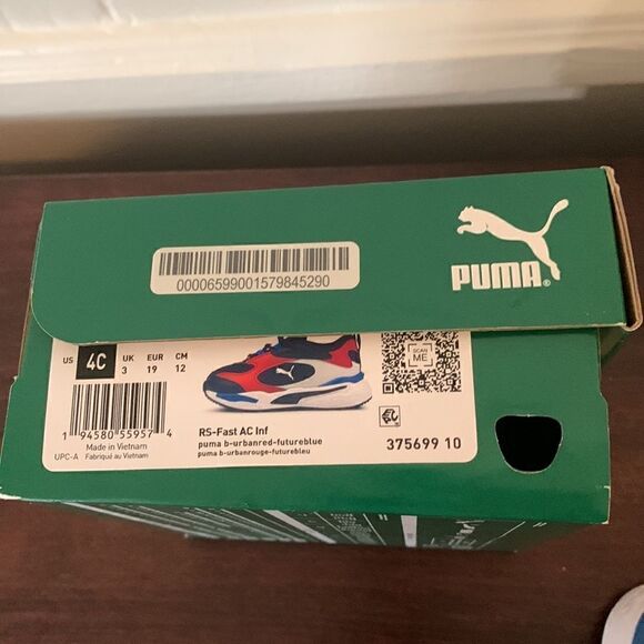 Puma RS-fast  easy on leather baby  running sneaker size 4c new - Picture 12 of 13